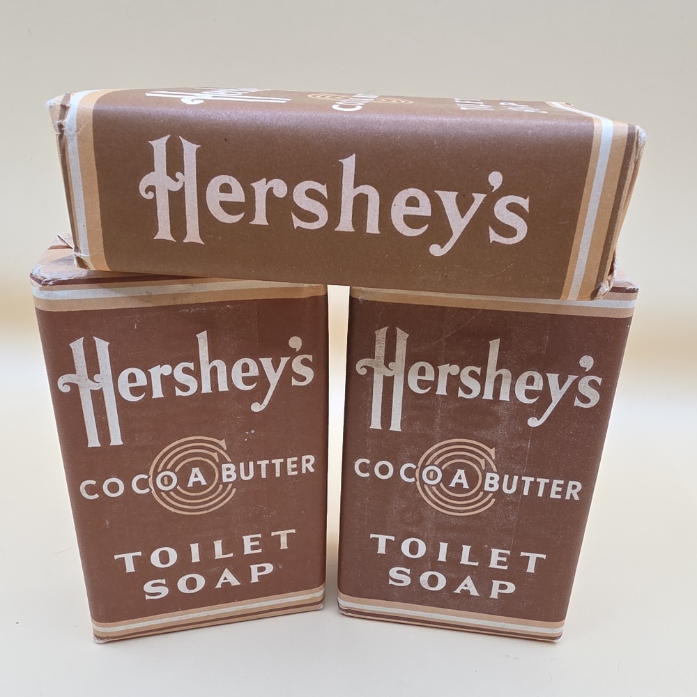 3 Vintage Hershey Cocoa Butter Toilet Soaps Moisturizing Bar Soap